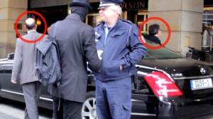 Iranian official arriving at business conference in Berlin, 8 April 2014