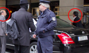 Iranian officials arriving at business conference in Berlin, 8 April 2014