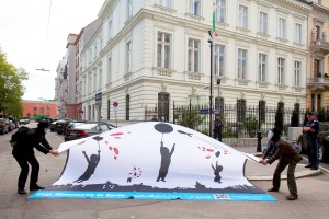 Naame Shaam protest at the Iranian embassy in Vienna, 12 May 2014