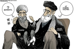 Rouhani Moderate & Khamenei Iran Cartoon