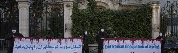 Naame Shaam activists protest at Iran’s embassy in Paris to demand end to ‘Iranian occupation of Syria’